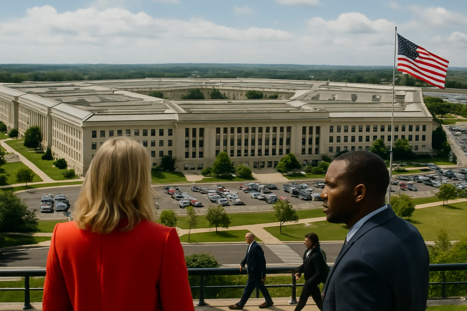 美国五角大楼外景，象征美国军事权力核心与高层权力结构
