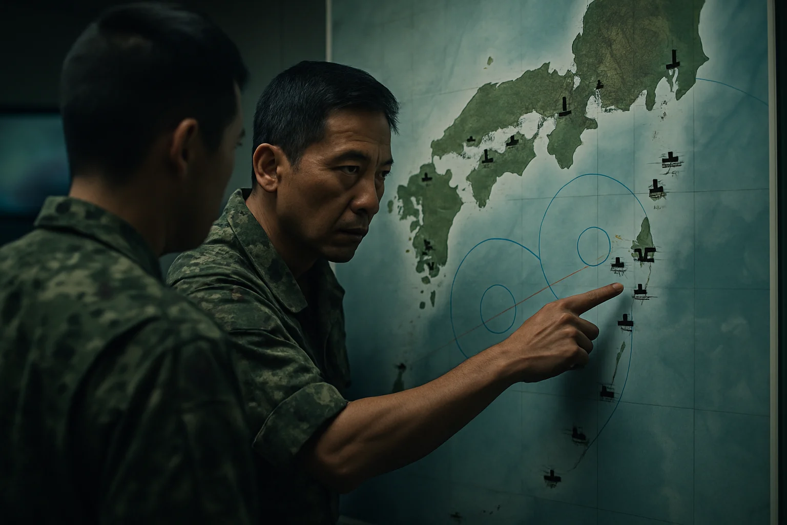 日本西南诸岛自卫队基地与中国台湾距离示意图