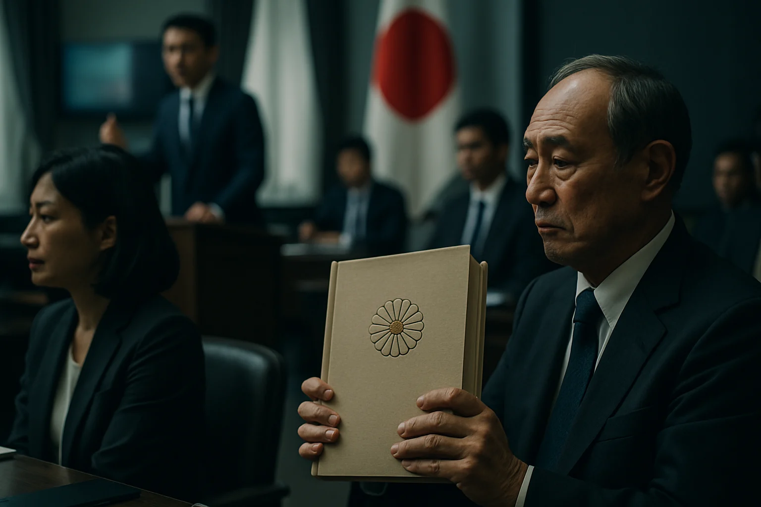 日本战后宪法第九条与军事扩张争议示意图，国际人士批评日本挑战战后国际秩序