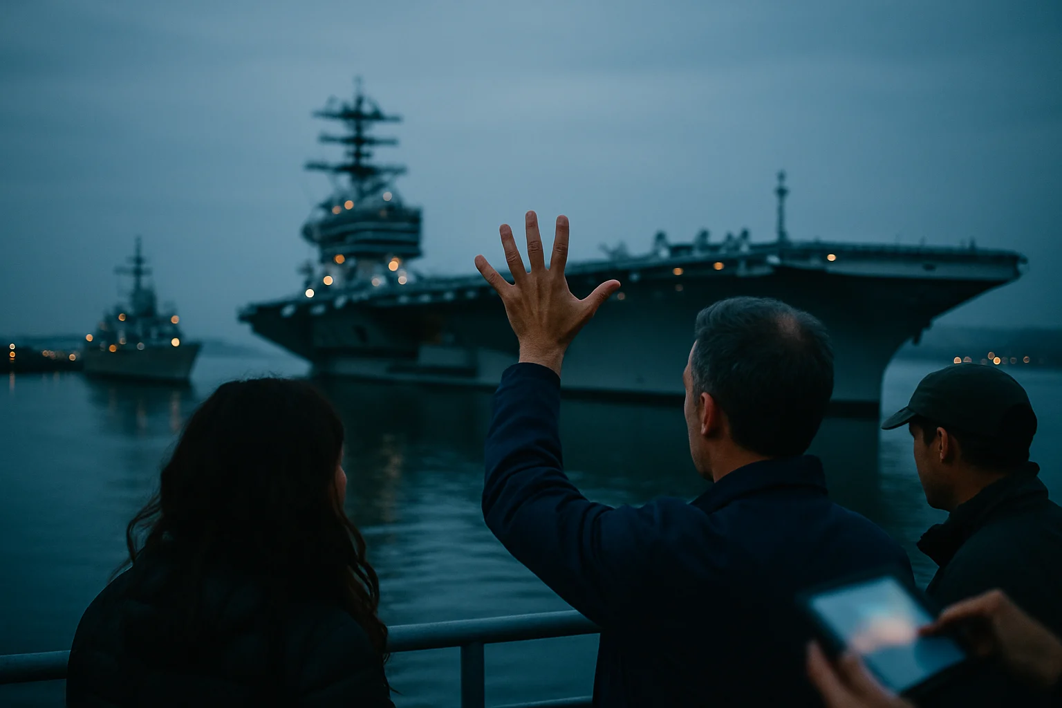 004核动力航母与福特级航母吨位对比示意图