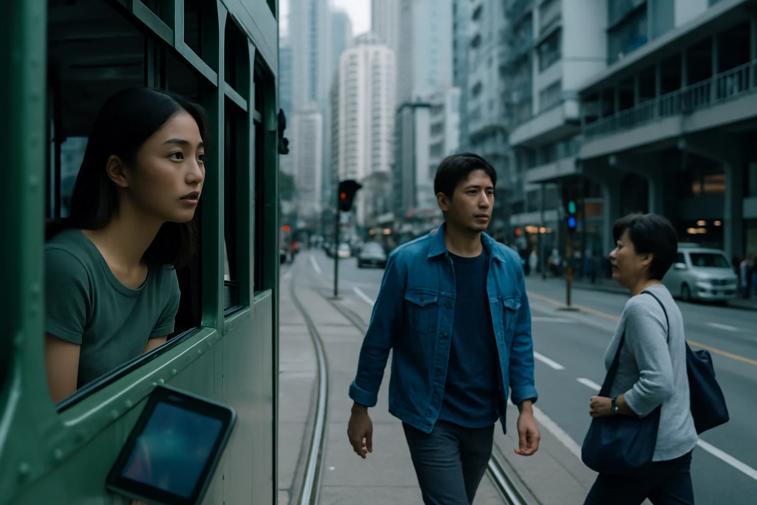 香港旺角街头药店门面，游客正在询问虫草价格