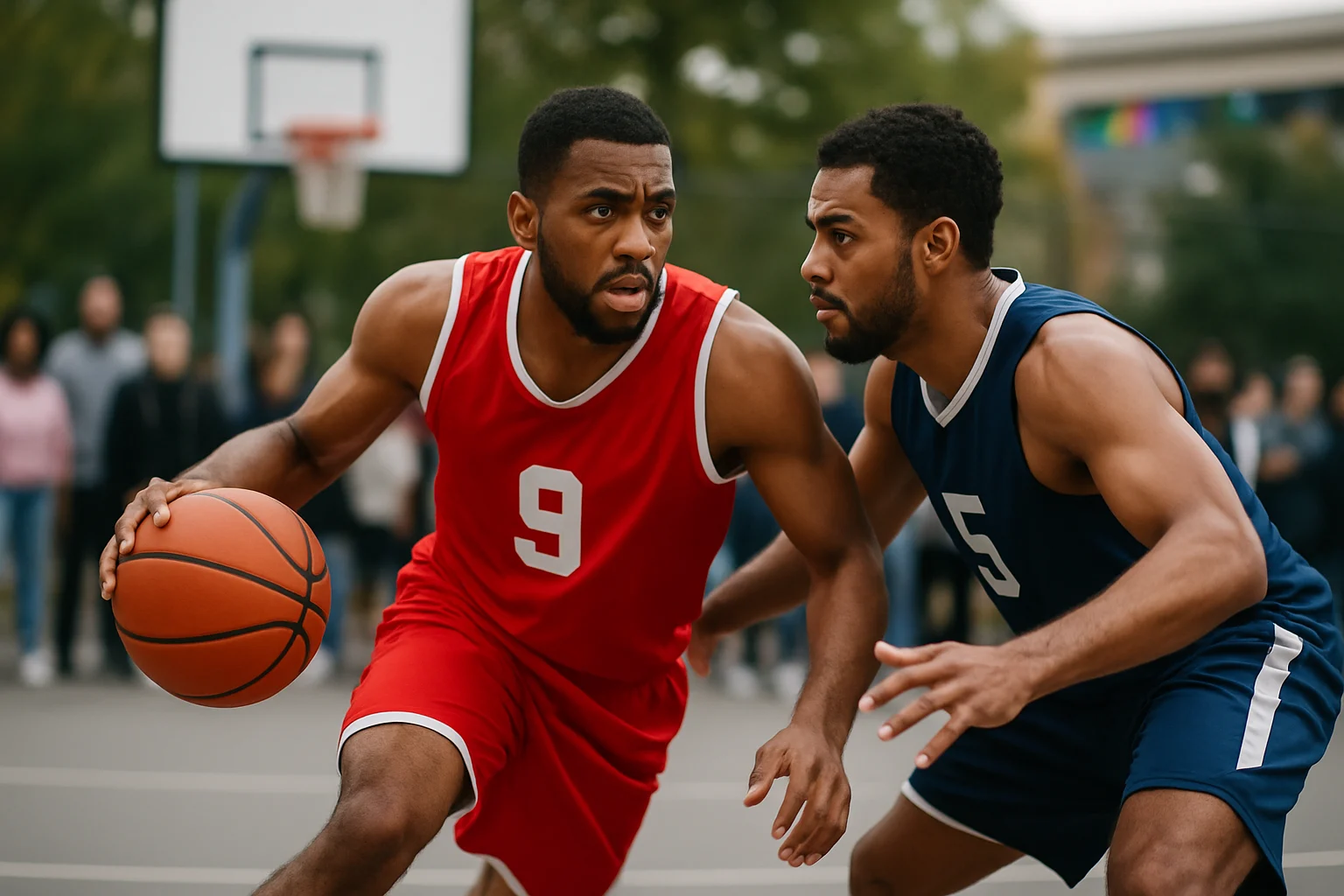 班凯罗和坎宁安在比赛中对位的场景