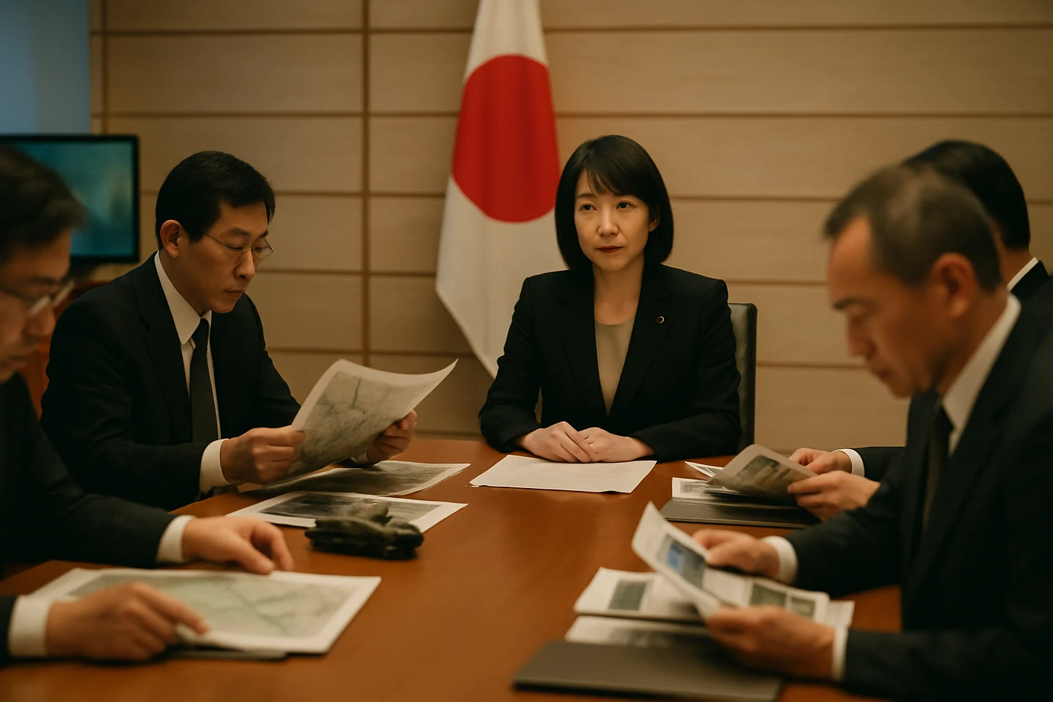 日本首相高市早苗主持安保三文件修订专家会议现场