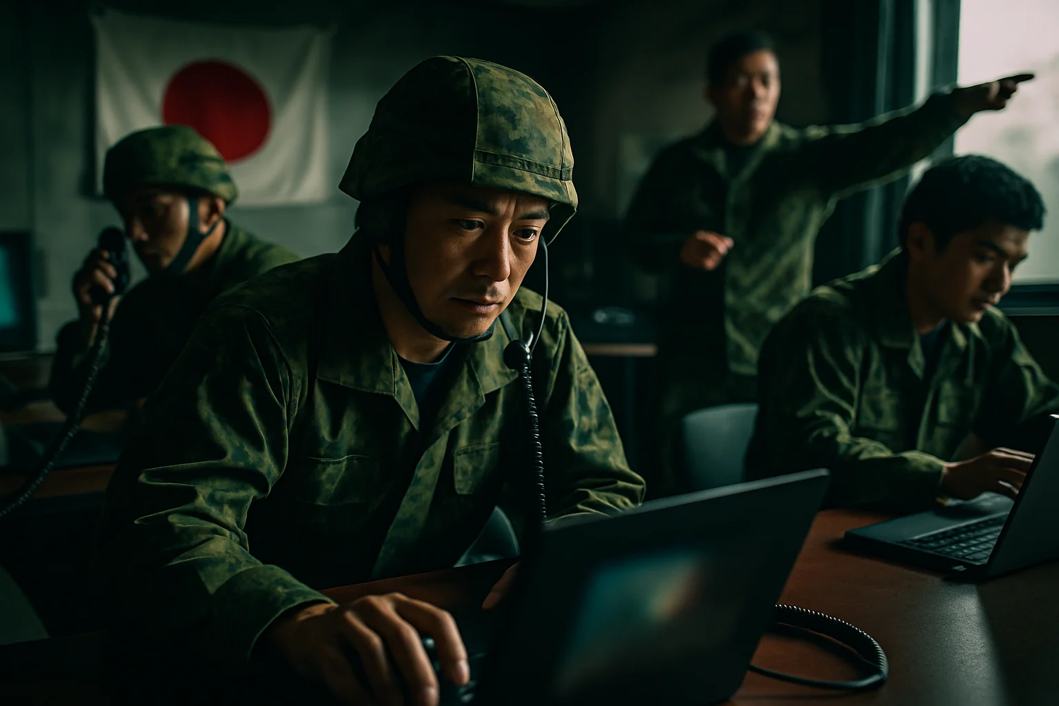 日本陆上自卫队坦克实弹射击训练演习场景