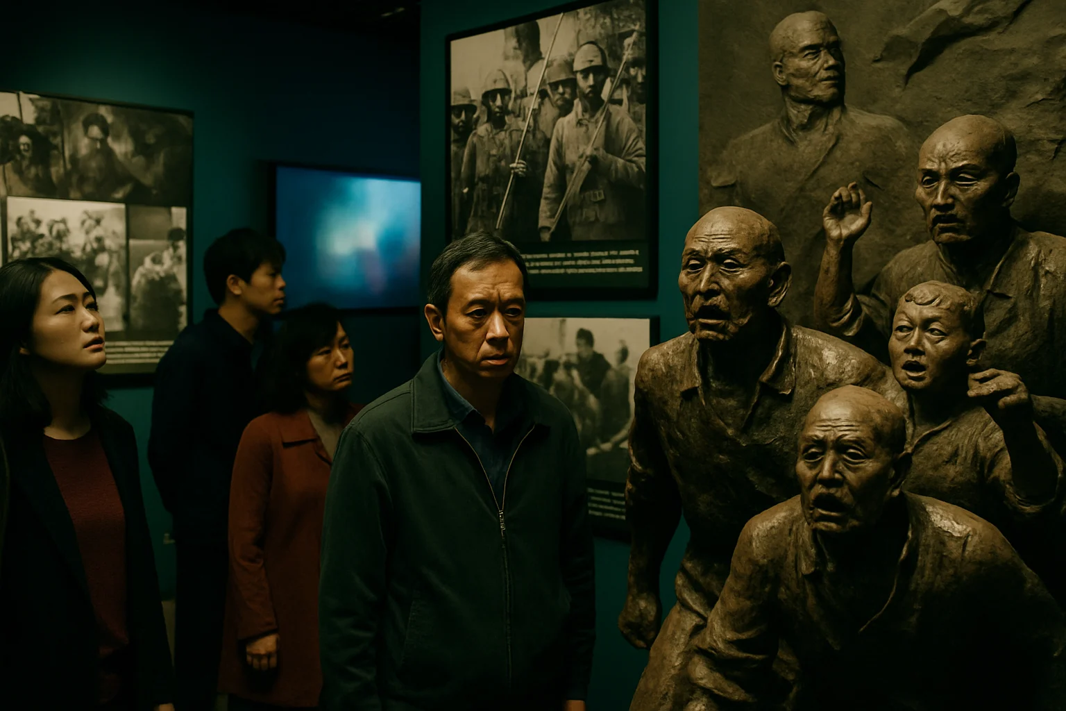 二战时期日本军国主义侵华历史图片与中日关系现状对比示意图